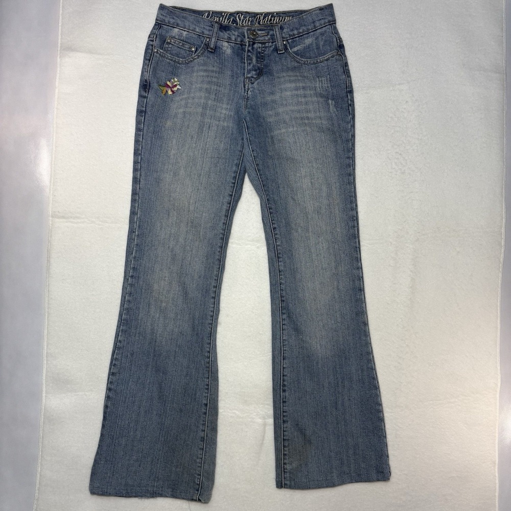 Vanilla Star Platinum Embroidered Jeans Size 5